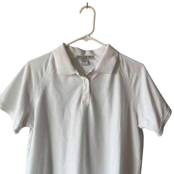 Chestnut Hill Polo Golf Shirt Womens Sz Large Dry Fast White Short Sleeve Collar - Picture 5 of 7